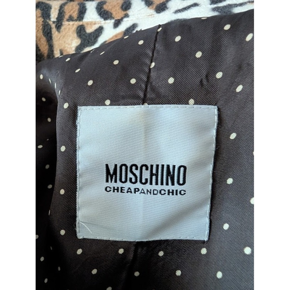 Moschino Cheap and Chic Leopard Print Trench Coat Brown Animal Pattern Size 6 - Picture 5 of 10